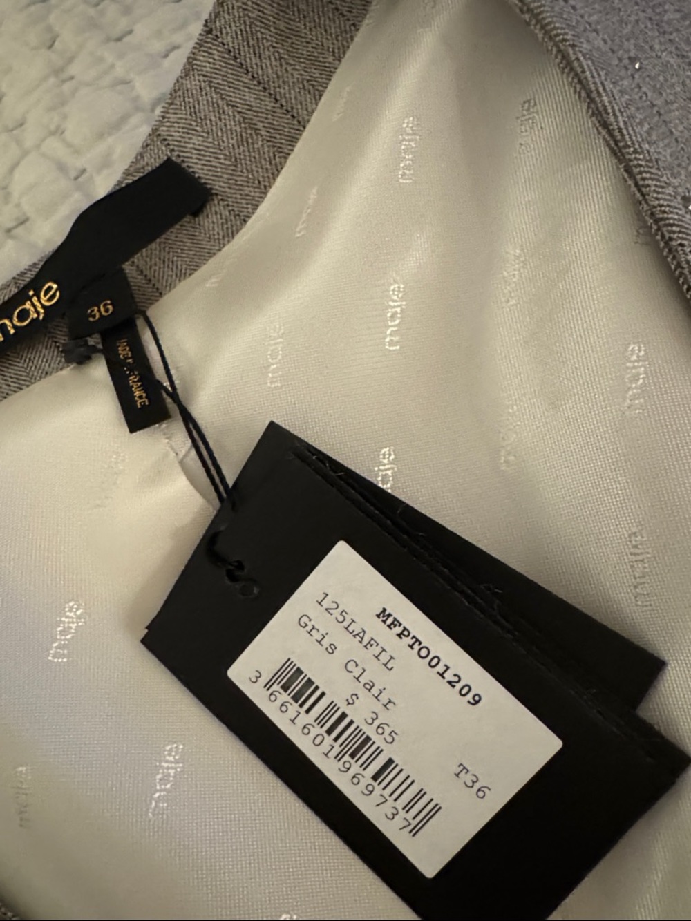 Maje Pleated Mini Skort and Vest Set in Light Gray - Picture 2 of 6